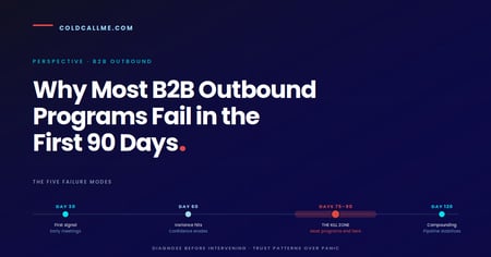 Why B2B outbound programs fail in the first 90 days — Cold Call Me five-reason analysis
